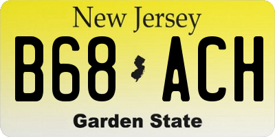 NJ license plate B68ACH