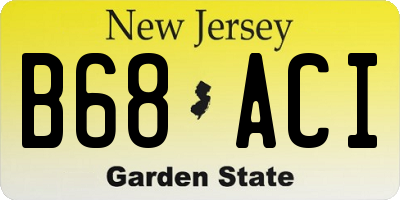 NJ license plate B68ACI