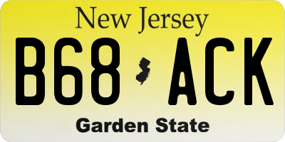 NJ license plate B68ACK