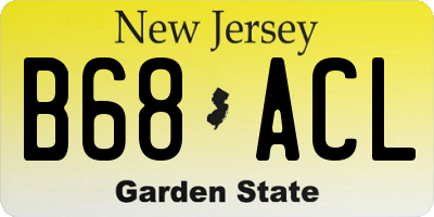 NJ license plate B68ACL