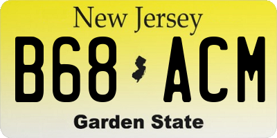 NJ license plate B68ACM