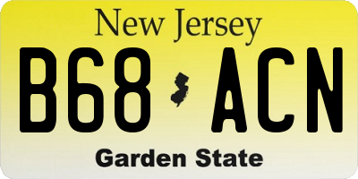 NJ license plate B68ACN