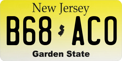 NJ license plate B68ACO