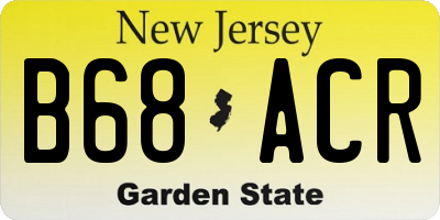 NJ license plate B68ACR
