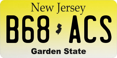NJ license plate B68ACS