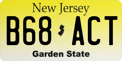 NJ license plate B68ACT