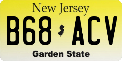 NJ license plate B68ACV