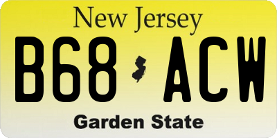 NJ license plate B68ACW
