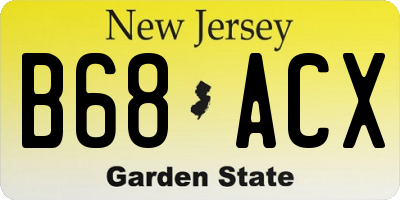 NJ license plate B68ACX