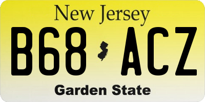 NJ license plate B68ACZ