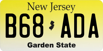 NJ license plate B68ADA