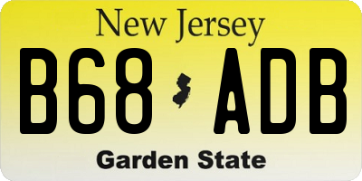 NJ license plate B68ADB