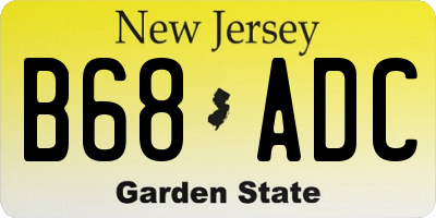 NJ license plate B68ADC
