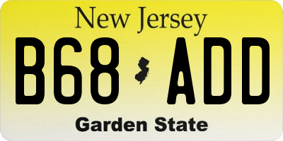 NJ license plate B68ADD
