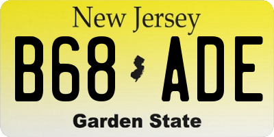 NJ license plate B68ADE