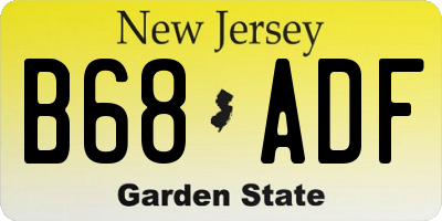 NJ license plate B68ADF