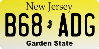 NJ license plate B68ADG