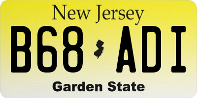 NJ license plate B68ADI