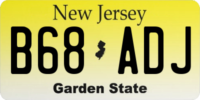 NJ license plate B68ADJ