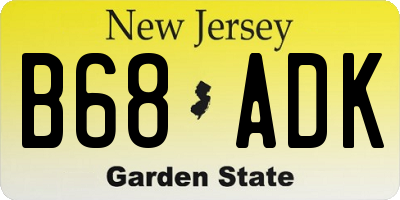 NJ license plate B68ADK