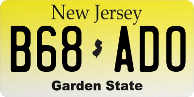 NJ license plate B68ADO