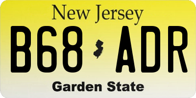NJ license plate B68ADR