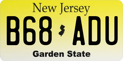 NJ license plate B68ADU