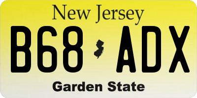 NJ license plate B68ADX