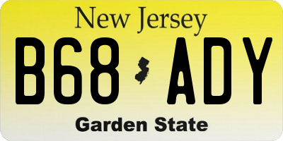 NJ license plate B68ADY