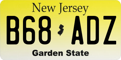 NJ license plate B68ADZ