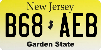 NJ license plate B68AEB