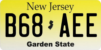 NJ license plate B68AEE