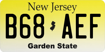 NJ license plate B68AEF