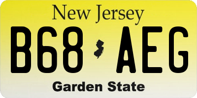 NJ license plate B68AEG
