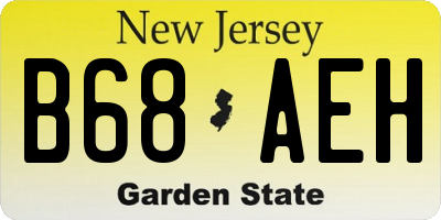 NJ license plate B68AEH