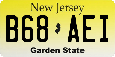 NJ license plate B68AEI