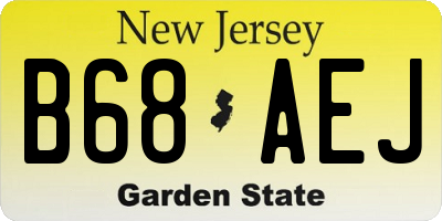 NJ license plate B68AEJ