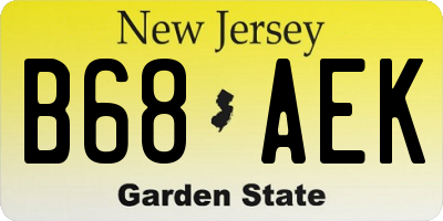 NJ license plate B68AEK