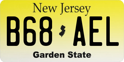 NJ license plate B68AEL