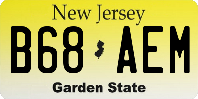 NJ license plate B68AEM