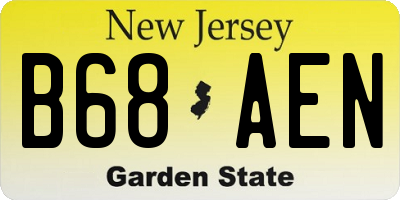 NJ license plate B68AEN