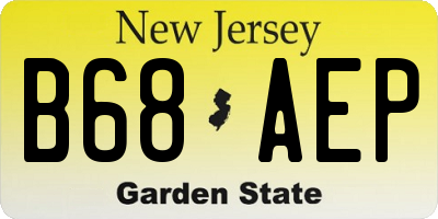 NJ license plate B68AEP