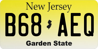 NJ license plate B68AEQ