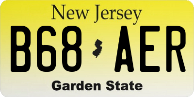 NJ license plate B68AER