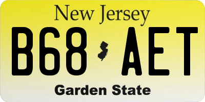 NJ license plate B68AET