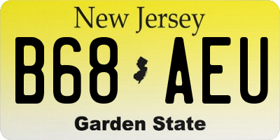 NJ license plate B68AEU