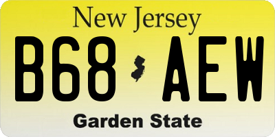 NJ license plate B68AEW