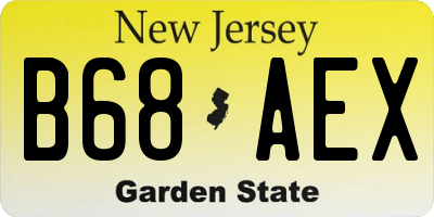 NJ license plate B68AEX
