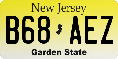NJ license plate B68AEZ