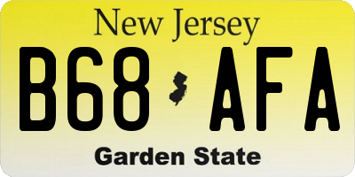 NJ license plate B68AFA
